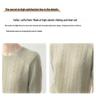 Lekasha Cashmere Cable Knit Hollow Design Round Neck Loose Women's Short Sleeve Top