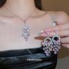 Elegant Zircon Butterfly Tassel Necklace & Earring Set – French Luxury Clavicle Chain Jewelry