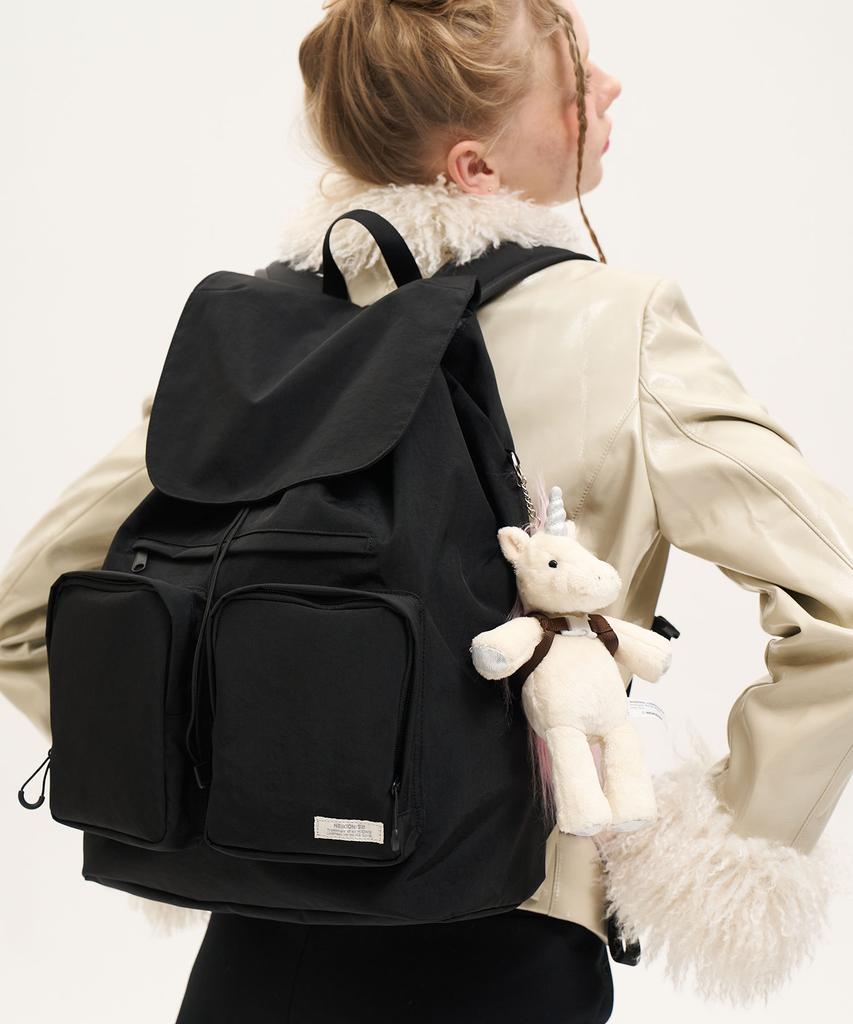 Neikidnis Flap String Backpack Black
