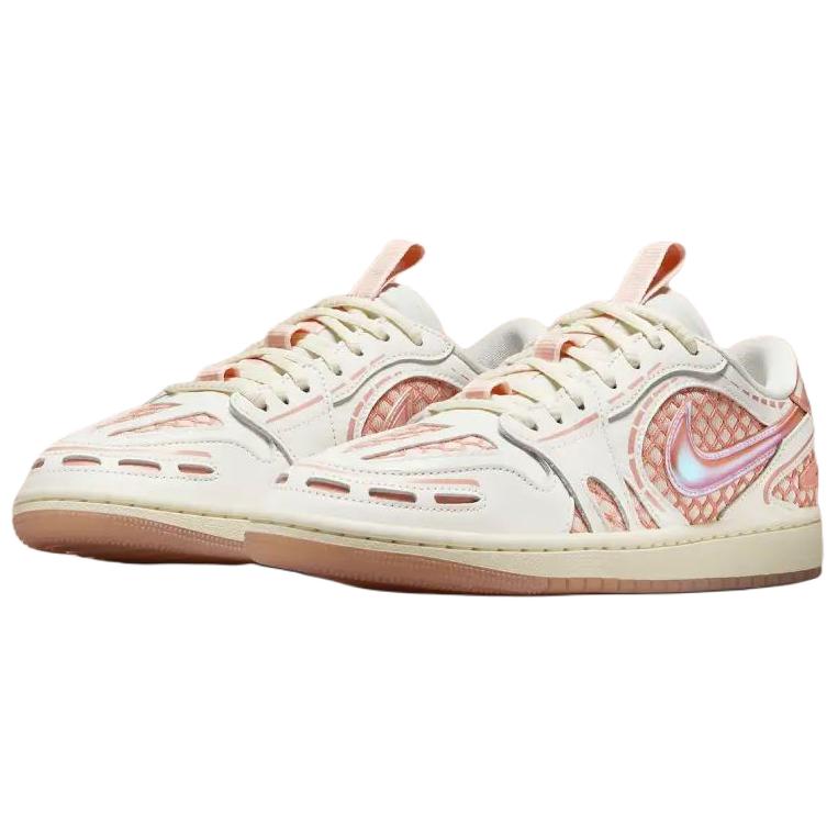 New Jordan Air Jordan 1 Abrasion Resistant Low Top Vintage Basketball Shoes Women's Pink White HQ2186-180