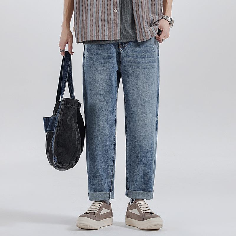 Spring and Summer Simple Cone Jeans Versatile Simple Jeans Men's Loose Trousers