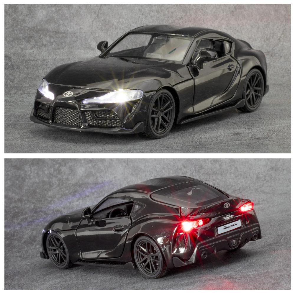 1/32 Toyota Supra GR Fast & Furious Supercar Alloy Car Model Sound and Light Pull Back Children's Toy Collectibles Birthday Gift