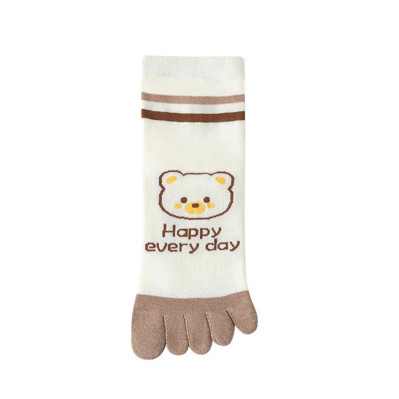 Women s Cartoon Breathable Split-Toe Socks - Mid-Calf Five-Toe Design, Antibacterial, Summer-Weight One Size