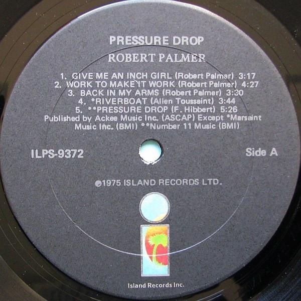 Виниловая пластинка ROBERT PALMER  Pressure Drop ILPS9372 1975 США Рок Б/у