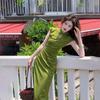 Chinese Style Modified Cheongsam Dress  Wearing Floral Dress For Women 