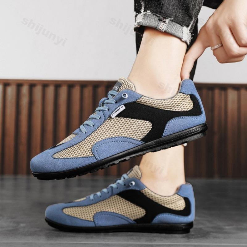 Мода Лето 2025 Новый Стиль Мужская Мода Тренд Повседневная Обувь Сетчатая Дышащая Удобная Нескользящая Обувь Низкий Верх Слипоны Плоские Кроссовки