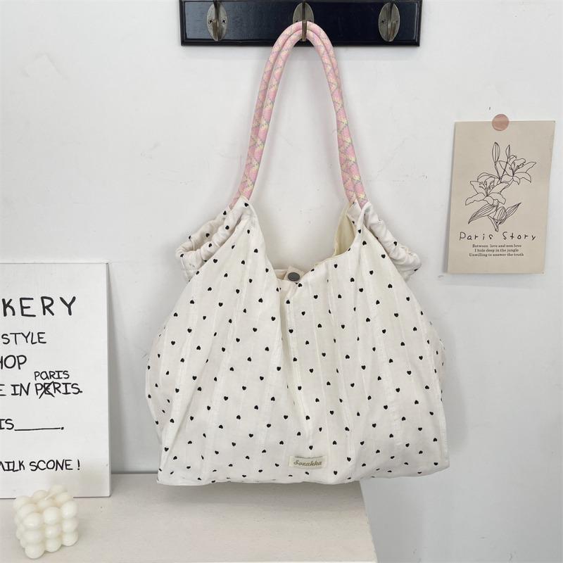 

Новая шифоновая сумка-тоут на плечо большой вместимости с принтом вишневого цвета, для повседневных поездок на работу, подмышечная сумка на плечо