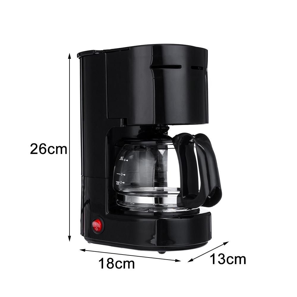 600W 0.65L Electric Drip Coffee Makers Household Coffee Machine Electric Drip Coffee Maker 6 Cup 13x18x26cm