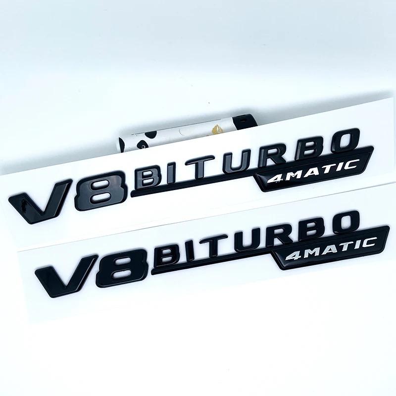 3D Flat Fo Turbo BITURBO V8 BITURBO 4MATIC 4MATIC+ V8 V12 BITURBO Plus Emblem for Benz GT Car Fender Side Sticker