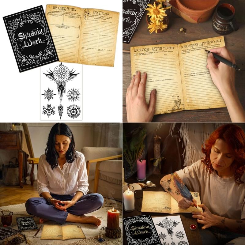 Mystisches Notizbuch im Stil der dunklen Ästhetik mit 42 Blättern für tägliches Journaling und spirituelle Reflexion