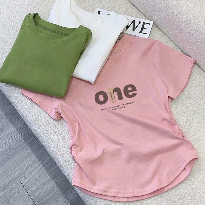 Women's Sweet & Spicy High Waist Cotton Tee - Printed Short Sleeve Summer Streetwear Fashionable Top