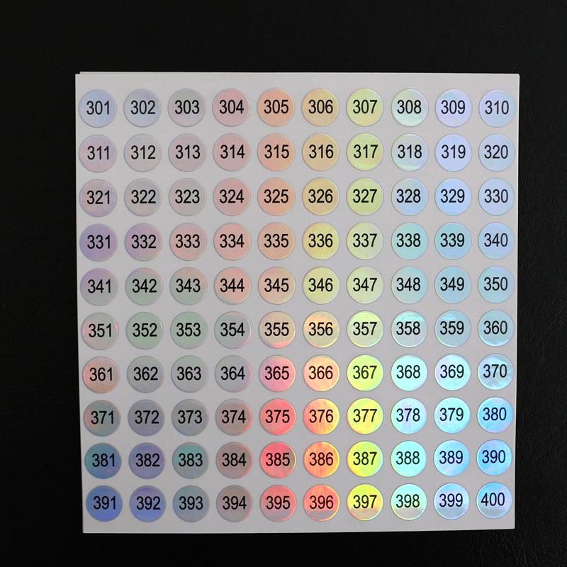 Waterproof Serial Number Label Stickers for Bottles and Nail Art (10mm)