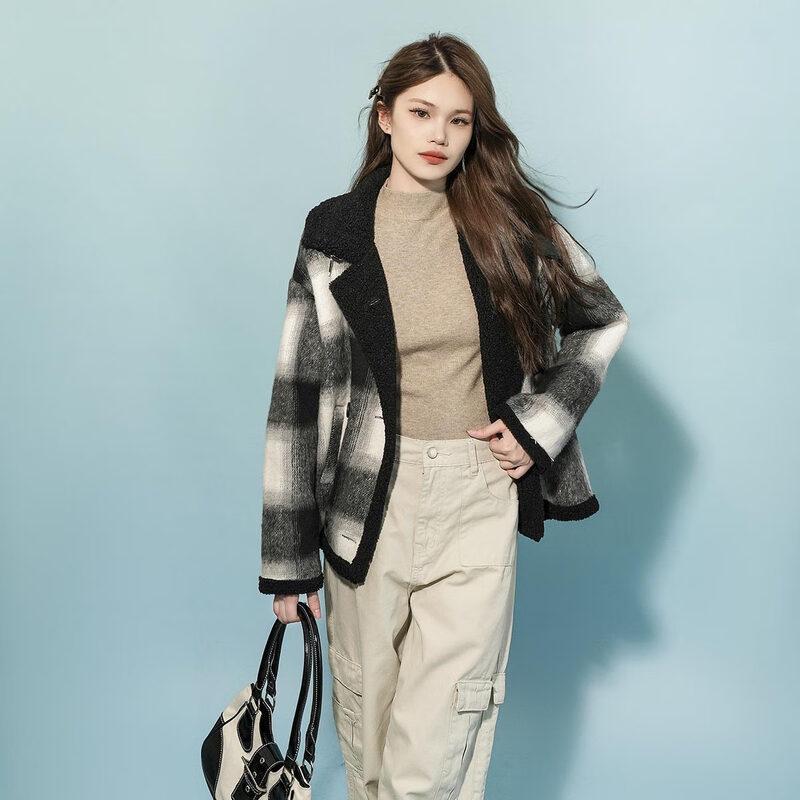 

IMAGINEX Women s Plaid Long Sleeve Jacket One Size