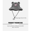 Multiuse Cotton Fisherman Hat with Bear Ear Spring Windproof Bucket Hat Soft Floppy Hat for Female Hiking and Camping  Pink