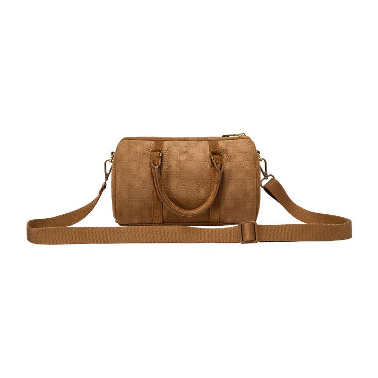 Jordan Monogramm Serie Schachbrett Kunstwildleder Eimer Boston Tasche Unisex Taschen Hellbraun JD2533091AD-001