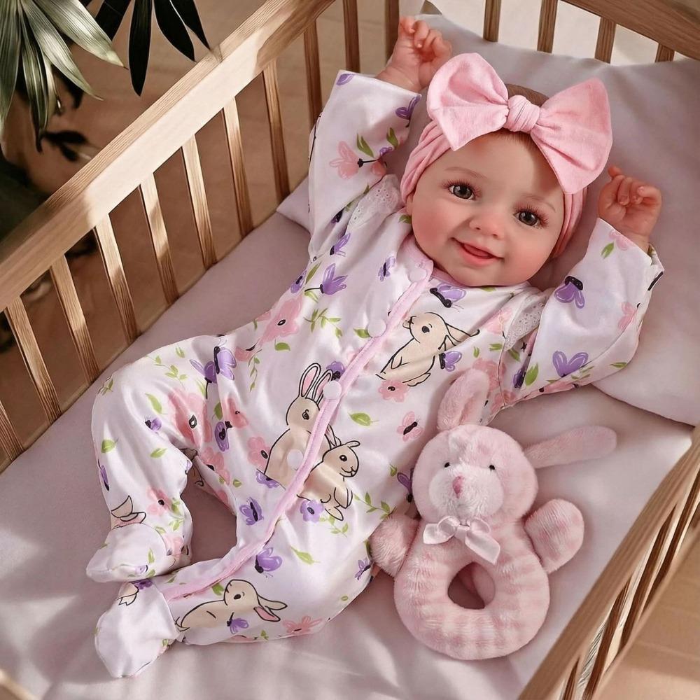 

Милые куклы-реборн 17 дюймов, реалистичные, с мягким тканевым телом, кукла-младенец, милая, улыбающаяся, ручная роспись, реалистичные куклы-симуляторы для детских подарков cloth body