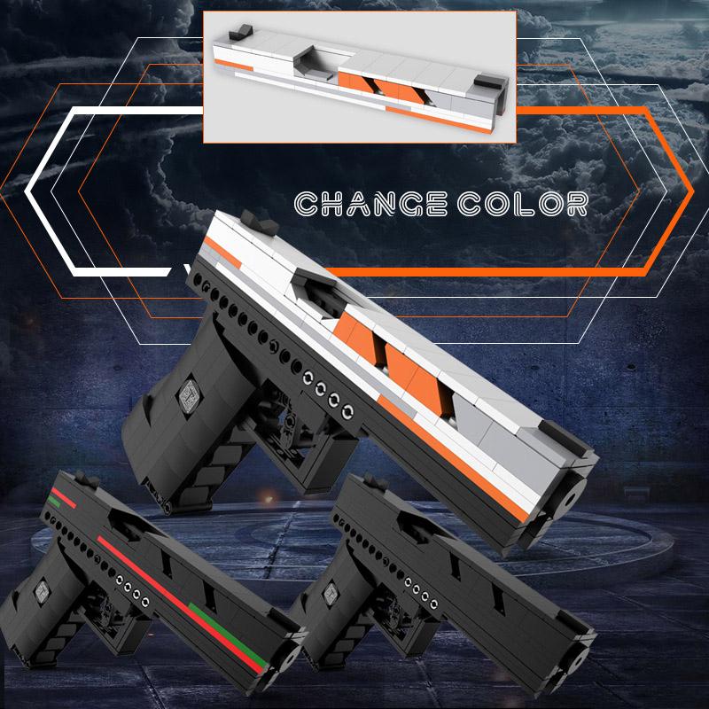 Military MOC Glock Pistols Tactical Kit Building Blocks Bricks Set Submachine Gun Kits Weapon Toys For Children Boys Adult Gifts