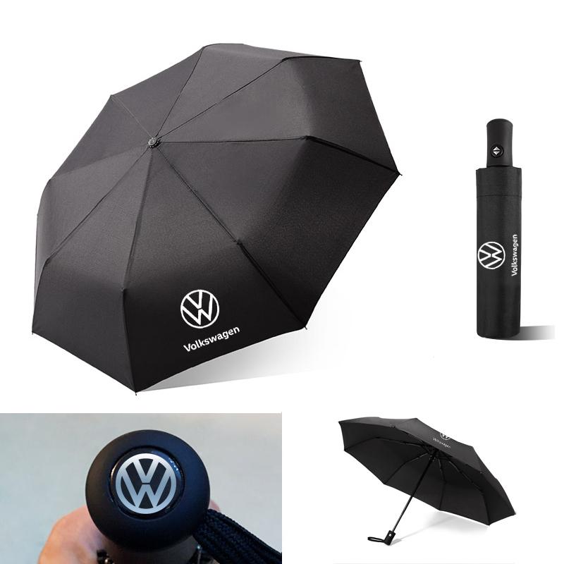 

Portable Folding Automatic Umbrella Rain Car Large Business Umbrellas For Volkswagen GOLF Polo Tiguan VW GTI MK5 6 PASSAT JETTA чёрный