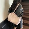 Large Capacity Women Shoulder Bag Fashion Versatile PU Leather Folded Drawstring Underarm Bag Texture Office Commuter Tote Bag CLE