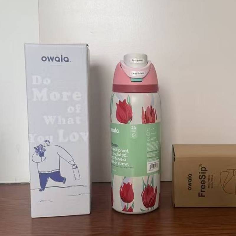 Stainless Steel Double Layer Water Bottle With Silicone Lid For Fitness School And Commuting