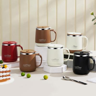 480ml 304 Stainless Steel Double-layer Insulated Coffee Cup Durable Sealed Water Cup Large Capacity Milk Coffee Mug Drinkware