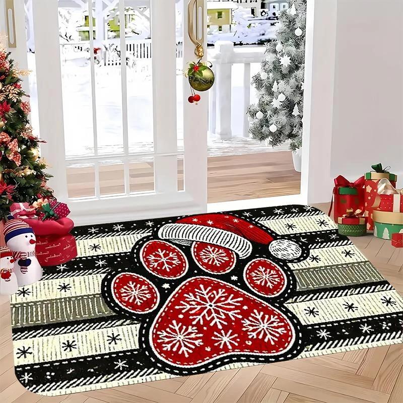 Christmas-themed Door Mat Printed Small Rug Merry Words Home Bedroom Living Room Entrance Floor Mat Kitchen Bathroom Carpet