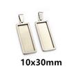5pcs Stainless Steel 10x25mm 10x50mm Inner Size Rectangle Square Pendant Cabochon Blank Base Setting Tray for DIY Jewelry Making