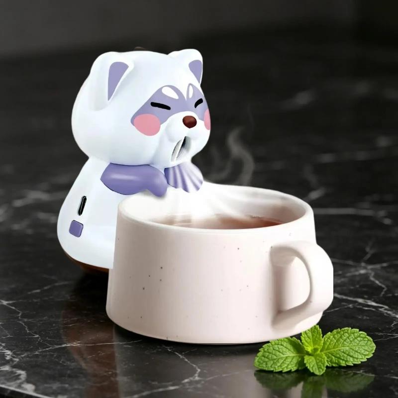 1 Set 3 Speeds Animal Portable Usb Rechargeable Clip-On Personal Fan Mini Food Cooling Fan For Soup Stew Coffee Tea Baked Goods