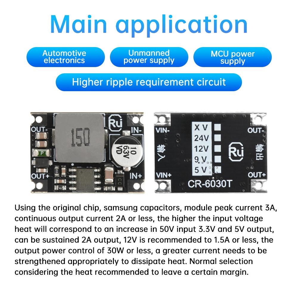 DC-DC Mini Buck Module 60V/48V/36V/24V to 12V/5V/3.3V Car Power Conversion Buck Voltage Regulator Board
