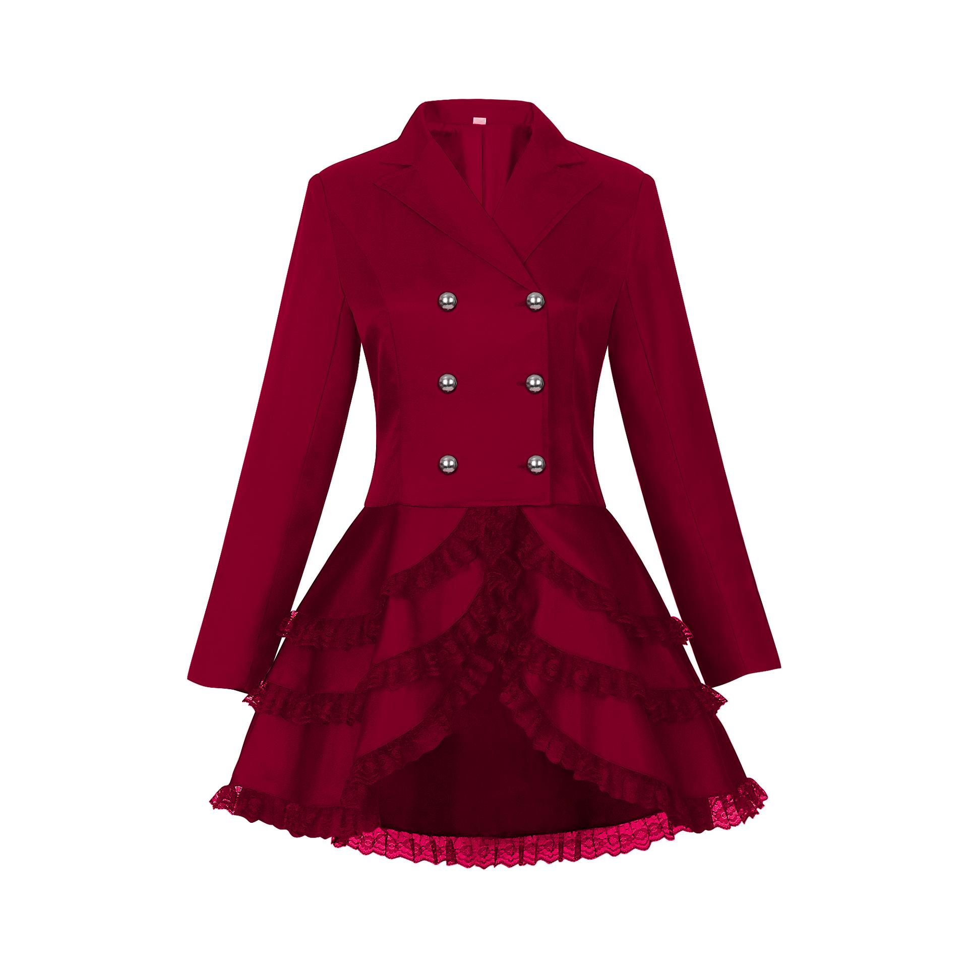 

Готический женский плащ большого размера с кружевной отделкой и юбка костюм на Хэллоуин L