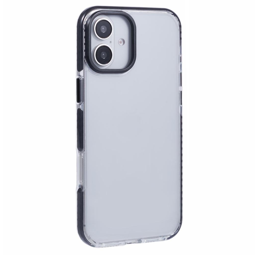 For iPhone 16 Clear Case TPU+PC Shockproof Phone Back Cover