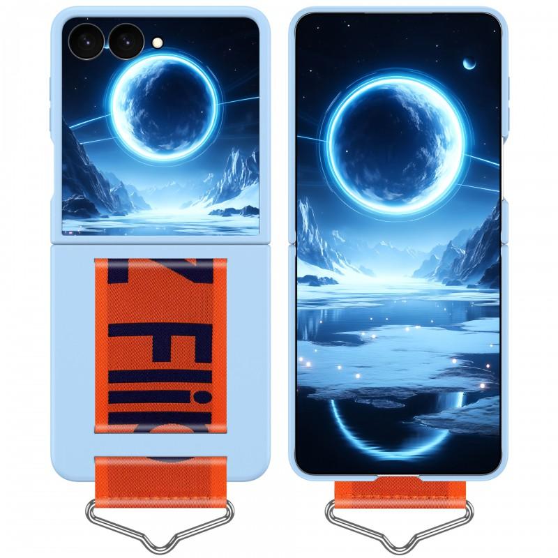 Z Flip 8/7/6/5/4/3 Case Slim Foldable Phone Cover With Wrist Strap Shockproof PC Shell