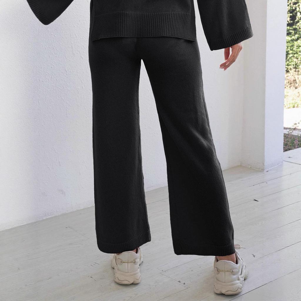 Trendy and Versatile Women's Wear, High-waisted, Slimming, Loose, and Flesh-concealing Straight-leg Wide-leg Casual Trousers