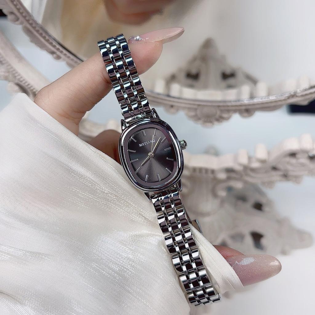 Retro European And American Small Dial Women'S Niche Light Luxury Women'S Student Style Simple High-End Steel Belt Watch Women