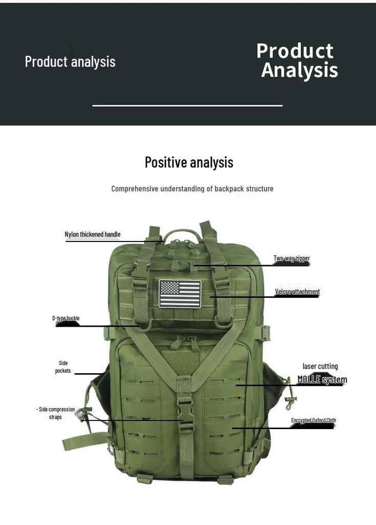 Tactical Camouflage Oxford Cloth Backpack - Large Capacity for Outdoor and Training