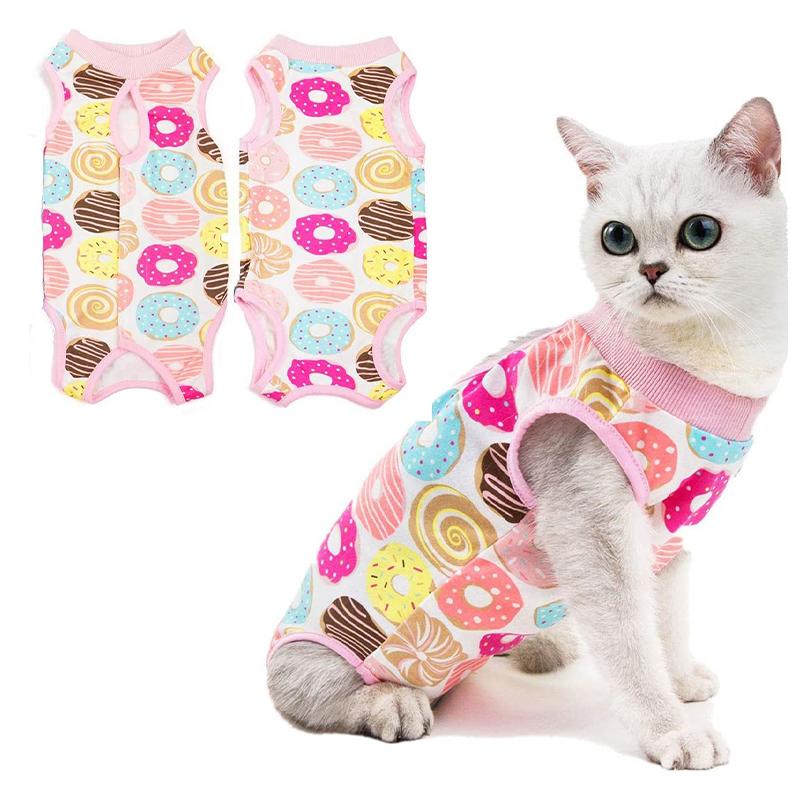 

Костюм для восстановления после хирургического вмешательства у кошек, защищающий от вылизывания ран или кожных заболеваний, дышащая одежда для стерилизации кошек, одежда для ухода за щенками и котятами S