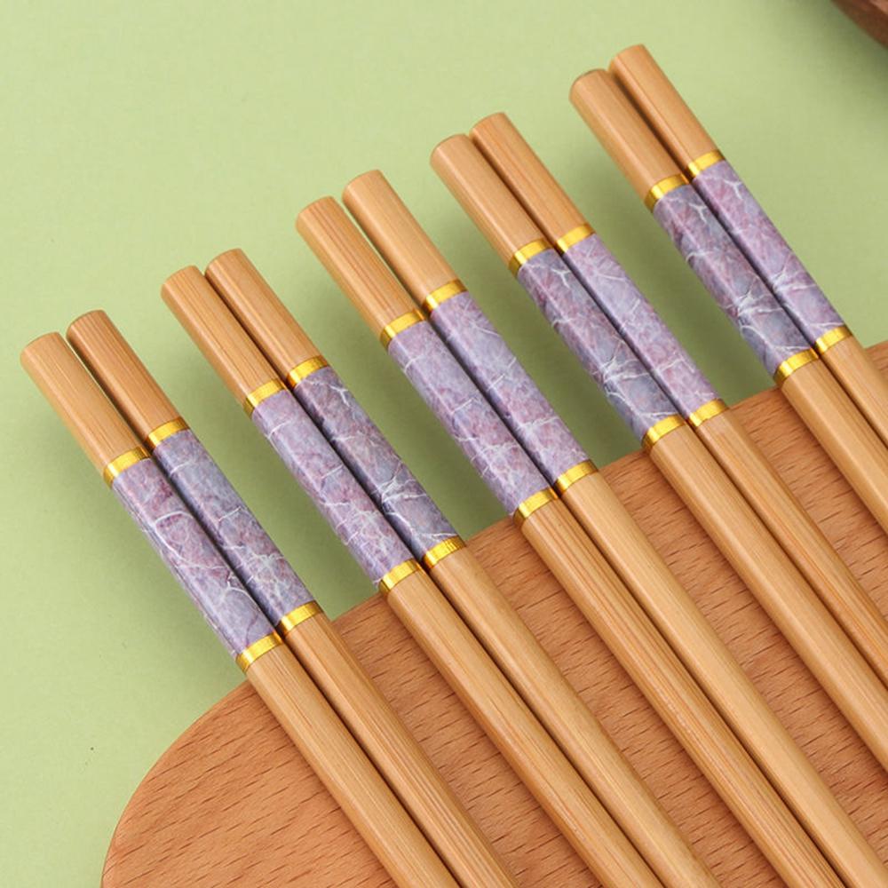 

Bamboo 5Pairs Sushi Rice Gift Chopsticks Kitchen Supplies Tableware Dinnerware Set фіолетовий