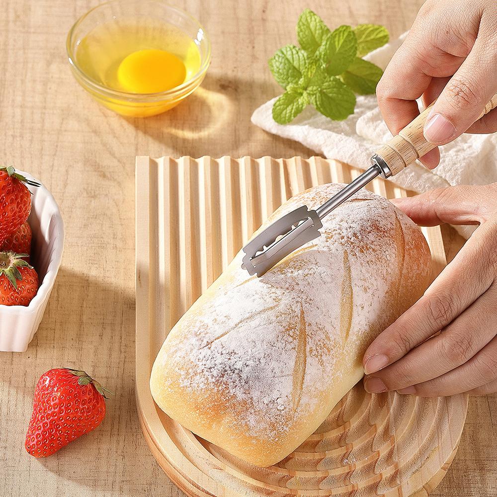 Bread Lame Tool Stainless Steel Sourdough Slashing Tool Dough Scoring Knife with 5 Razor Blades Bread Cutting Supplies