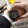 Watch Men Large Dial Sport Watches Leather Strap Oversized Quartz Wrist Watch Army Military Clock Relogios Masculino AVE
