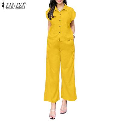 Blusa de Manga Curta Feminina e Calças Conjuntos de Verão de Duas Peças