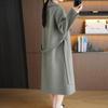 100% Wool Women Coat TIDENOVEL Autumn Wool Long Coat Handmade Pea Coat Winter Warm Wool Long Jacket Overcoat