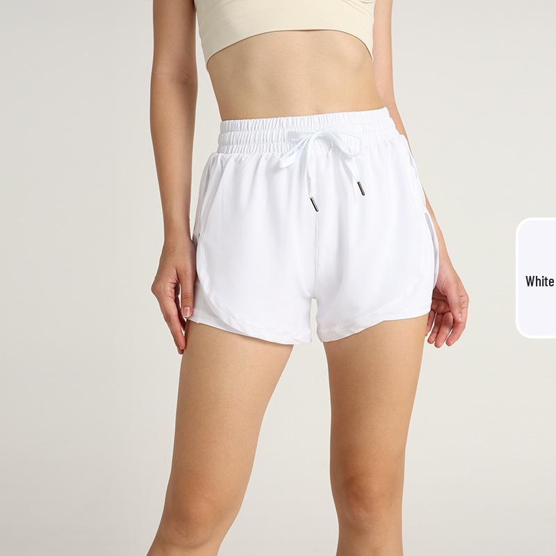 Women's Quick-Dry High-Waisted Sports Shorts - Two-Piece Anti-Exposure Running Fitness Shorts