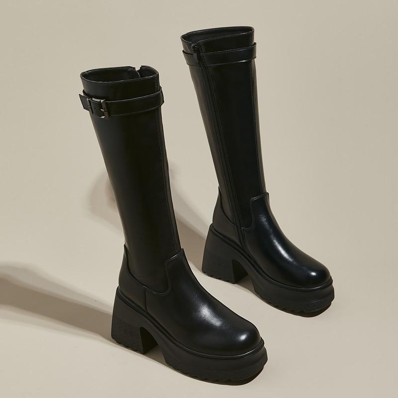 Fashion AIYUQI Long Boots Women 2025 New Women's High Heel Boots 10cm Heel High Platform Fashion Skinny Rider Boots Women