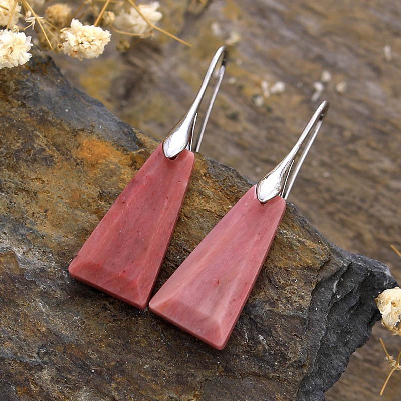 Bohemian geometric pendant earrings, popular natural stone jewelry in Europe and America