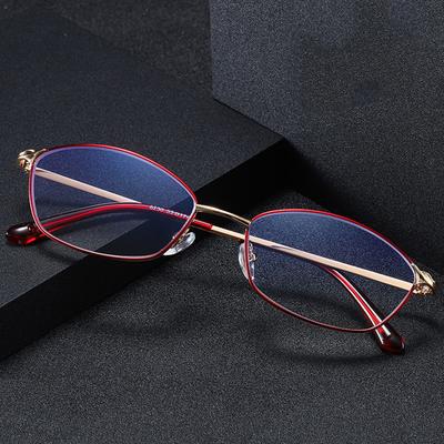 Women Anti Blue Light High Quality Oval Metal Frame Eyeglasses 2021 Luxry Brand Design Reading Glasses  +1.0 1.5 2.0 2.5 3.0