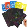 10PCS Magic Color Rainbow Scratch Art Paper Card 32k with Hollow Template for School Art Supplies Painting Teaching Tools TMZ