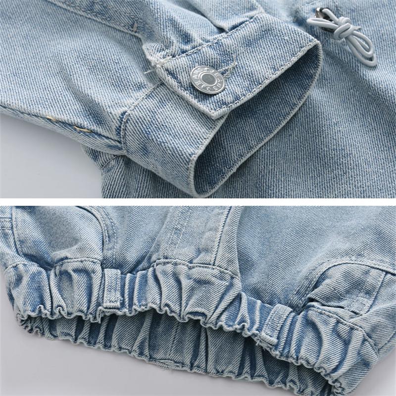 Cowgirl Mode Streetwear Denim Bekleidungsset Jeans und Jacke 2-teiliges Outfit Anzug Kinder Mädchen Freizeit Straßenkleidung Trainingsanzüge