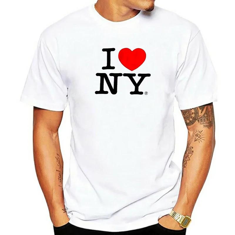 

Футболка с коротким рукавом и принтом в виде сердца I Love Ny New York, белая мужская футболка большого размера с графическим принтом