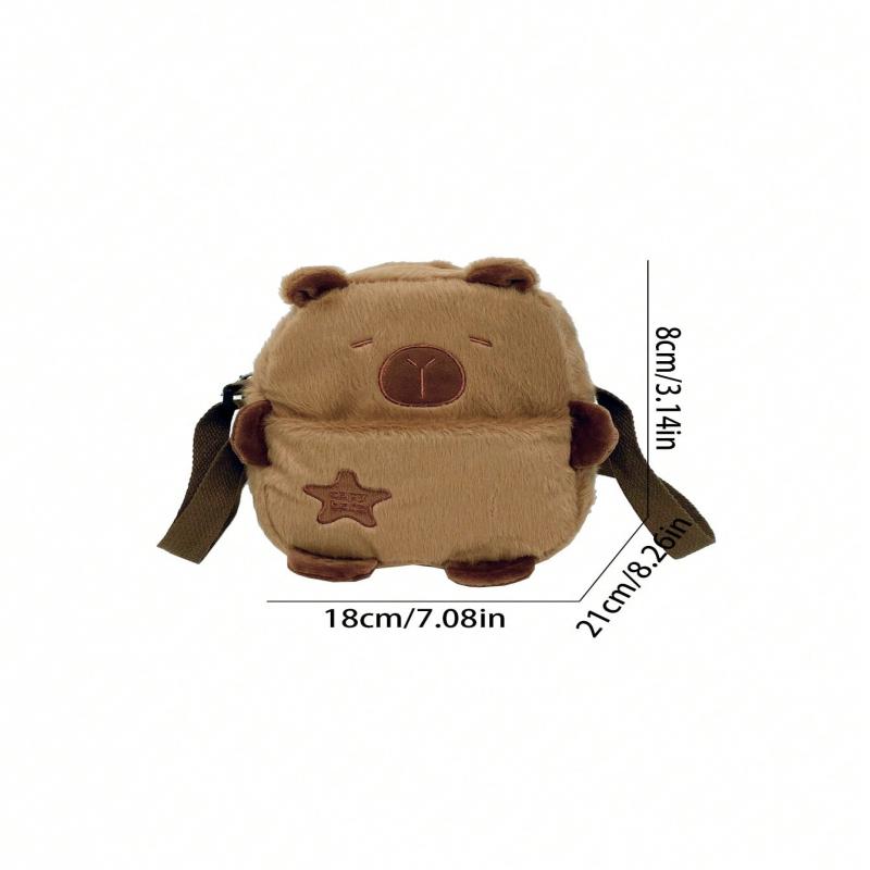 Cute children's dolphin plush crossbody bag, imitating a lightweight daily commuting shoulder bag, with adjustable shoulder straps and zipper closure