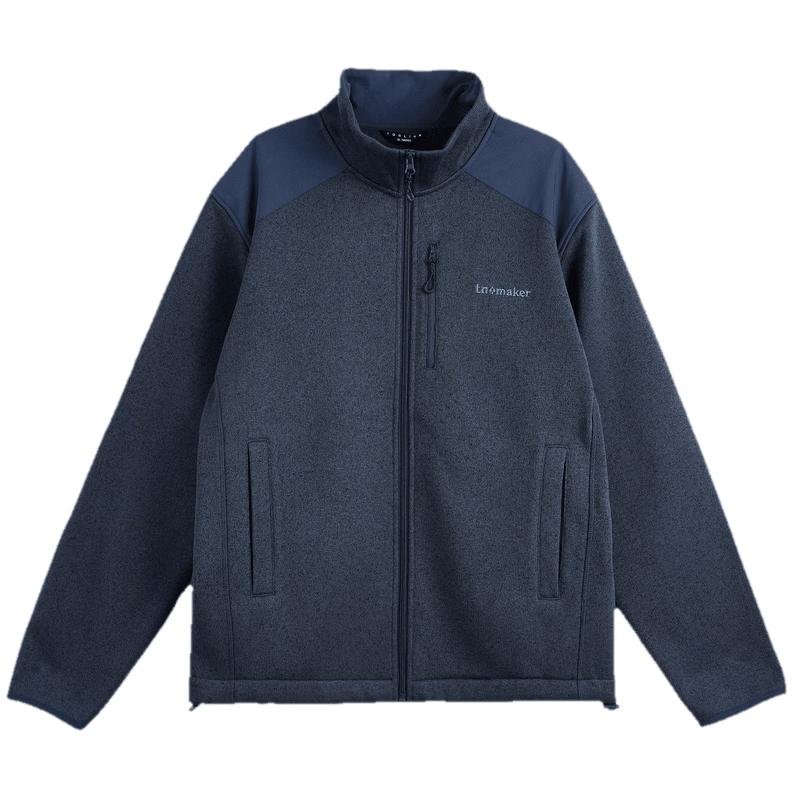 TonLion Men's Fleece-Lined Stand Collar Casual Coach Jacket